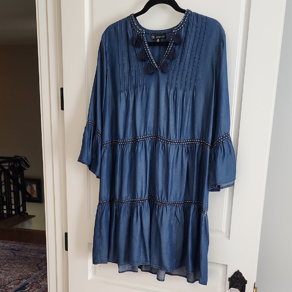 Chic Blue Long Sleeve Dress
